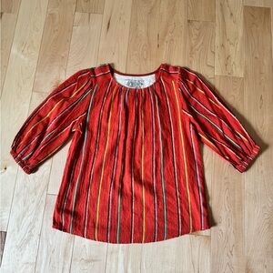 Red Striped Blouse